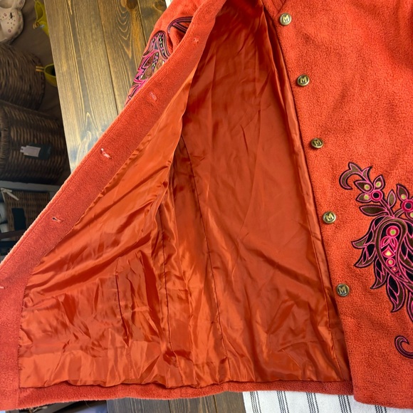 1990's Bob Mackie wearable Art Women's Embroidered Jacket Rust Color Size Small - Picture 9 of 16
